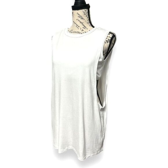 Articles of Society XS White Built-In Bra Tank Top Minimalist Sleeveless NWT - Picture 4 of 9